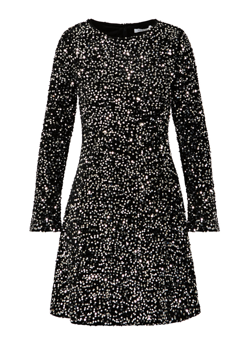 Coster Copenhagen PAILLETTEN JURK Dress Black/ silver - 184