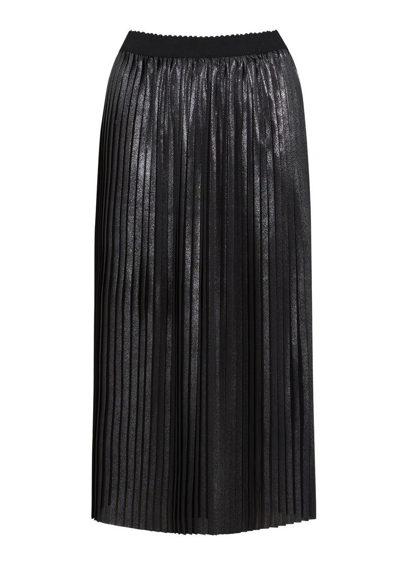 Coster Copenhagen  PLISSE SKIRT W. FOIL Skirt Metallic black - 175