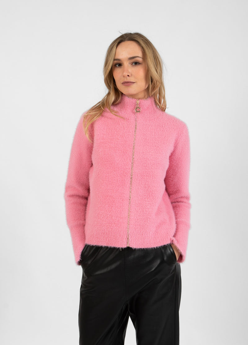 Coster Copenhagen PLUIZIG GEBREID VEST Knitwear Dark Blush - 697