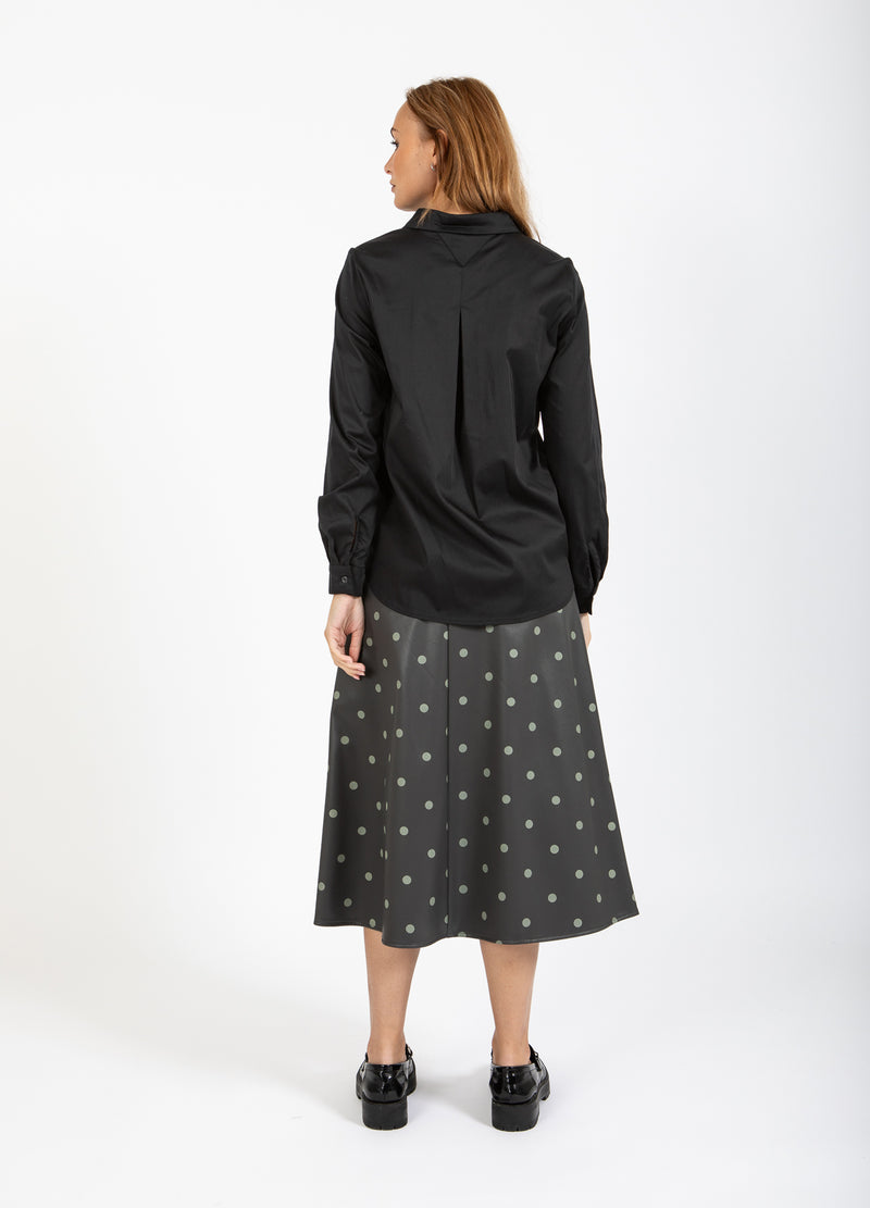 Coster Copenhagen PU ROK Skirt Grey/green dots - 157