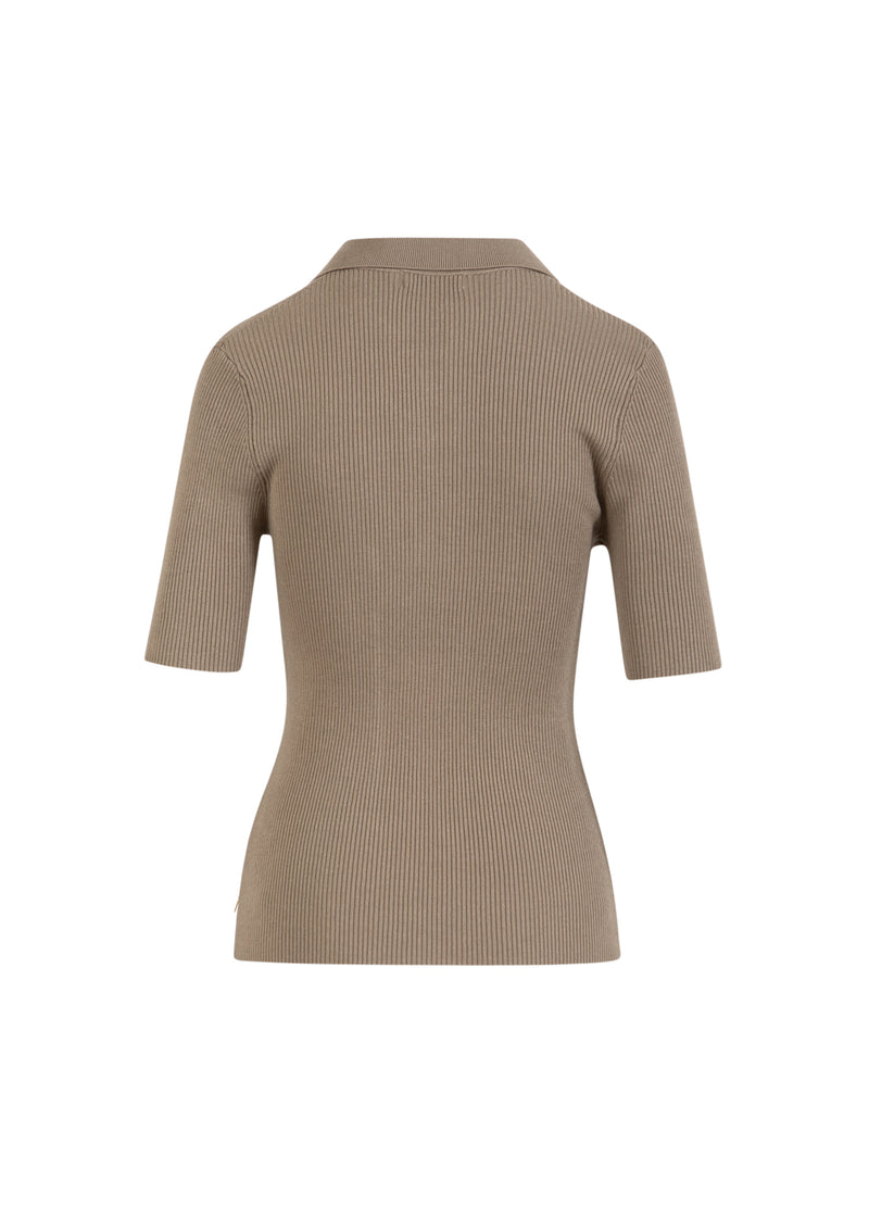 Coster Copenhagen RIBBREI POLO Knitwear Taupe sand - 393