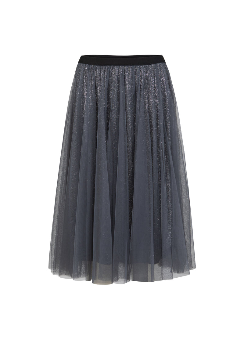 Coster Copenhagen ROK MET PLISSÉ EN GLITTER Skirt Silver/black - 204