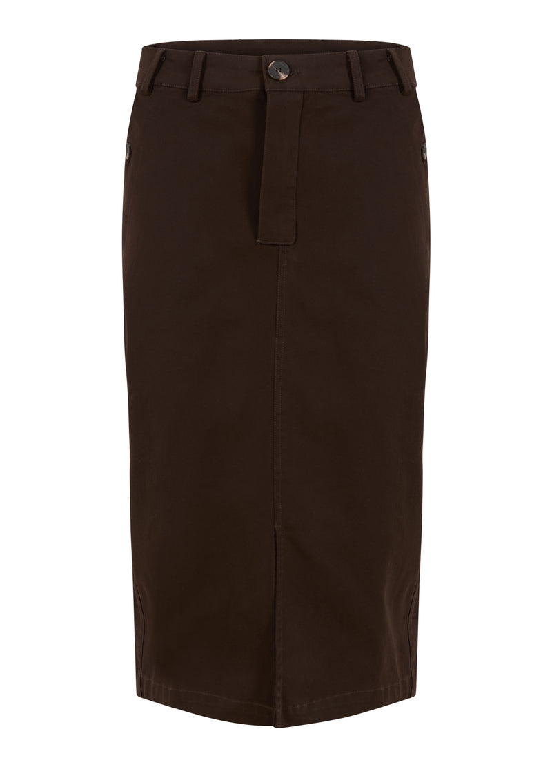 Coster Copenhagen SAFARI ROK Skirt Dark Brown - 335