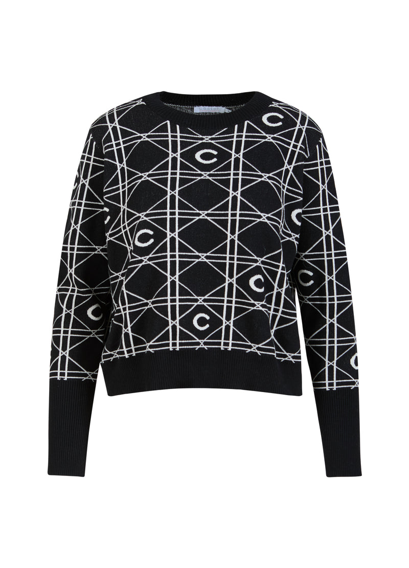 Coster Copenhagen SEAWOOL MET LOGO Knitwear Black/creme - 167