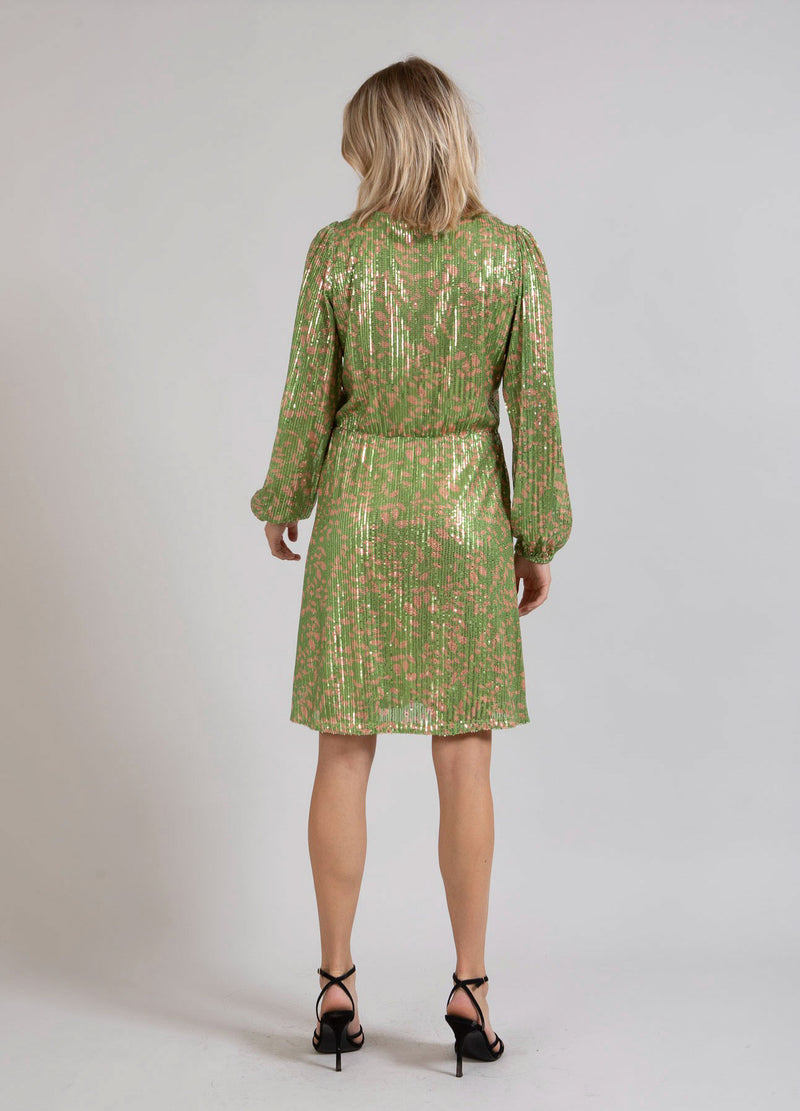 Coster Copenhagen  SEQUIN DRESS W. PRINT Dress Green sequins - 425