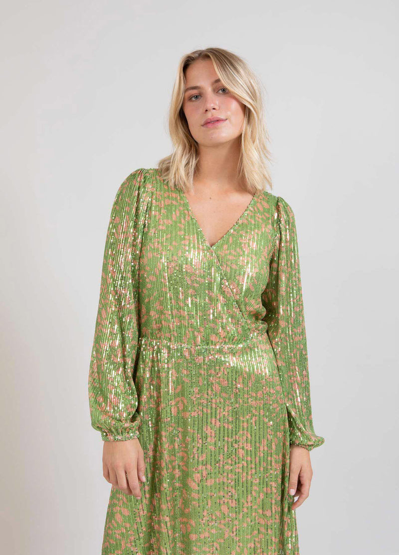 Coster Copenhagen  SEQUIN DRESS W. PRINT Dress Green sequins - 425