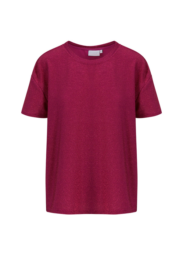 Coster Copenhagen SHIMMER TEE Top - Short sleeve Pink shimmer - 628