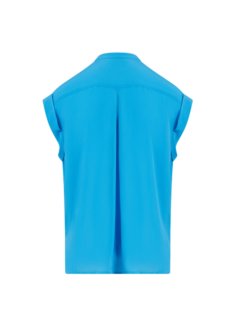Coster Copenhagen SHIRT IN ACETATE Top - Short sleeve Blue lagune - 518