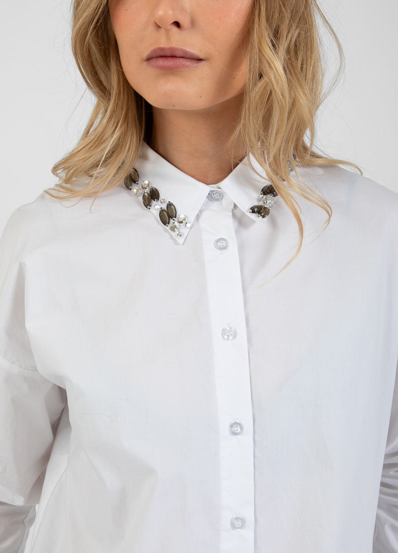 Coster Copenhagen SHIRT MET STENEN Shirt/Blouse White - 200