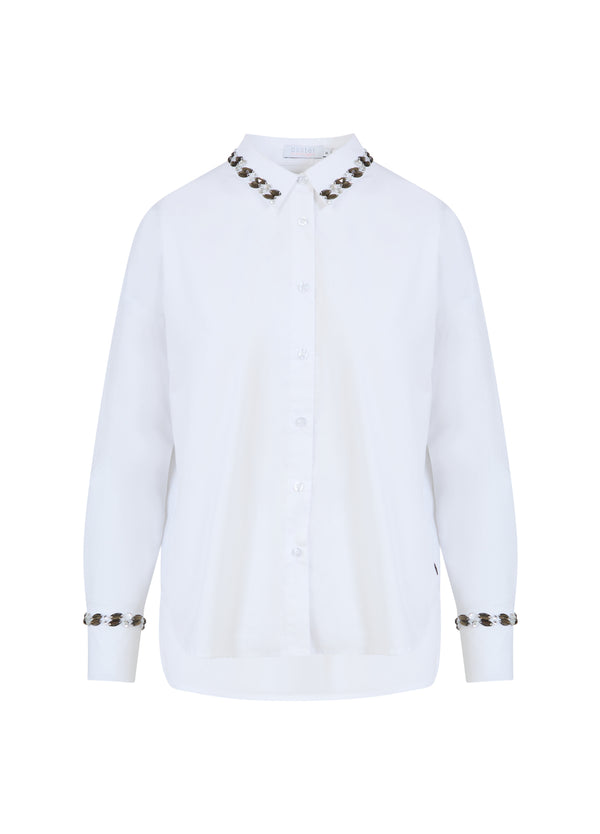 Coster Copenhagen SHIRT MET STENEN Shirt/Blouse White - 200