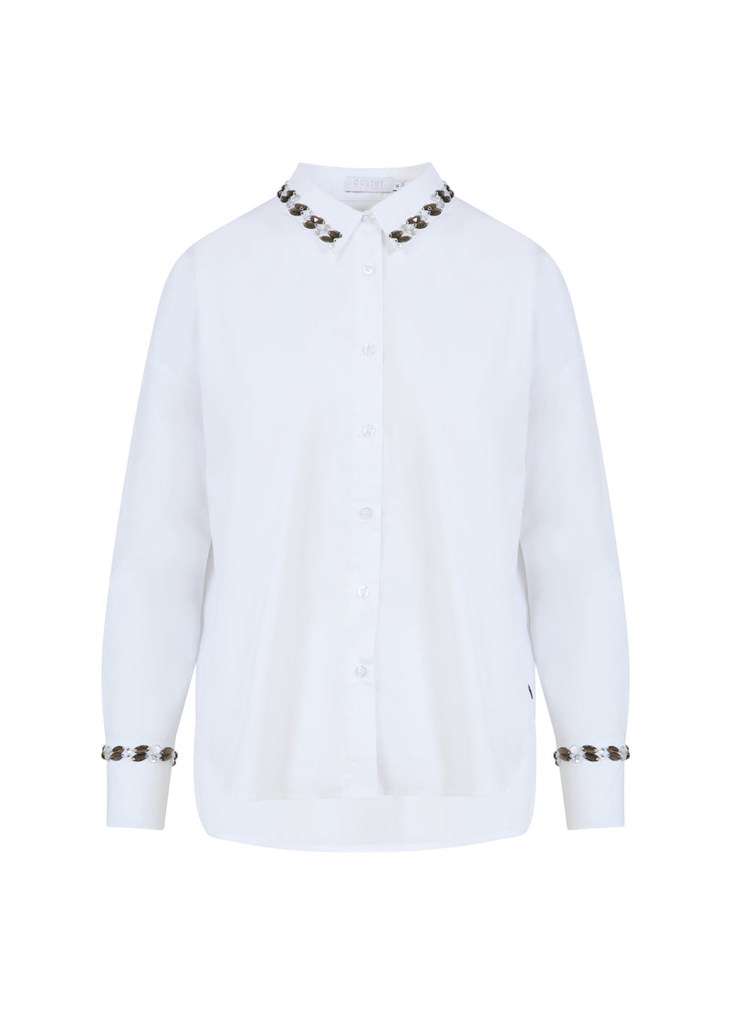 Coster Copenhagen SHIRT MET STENEN Shirt/Blouse White - 200