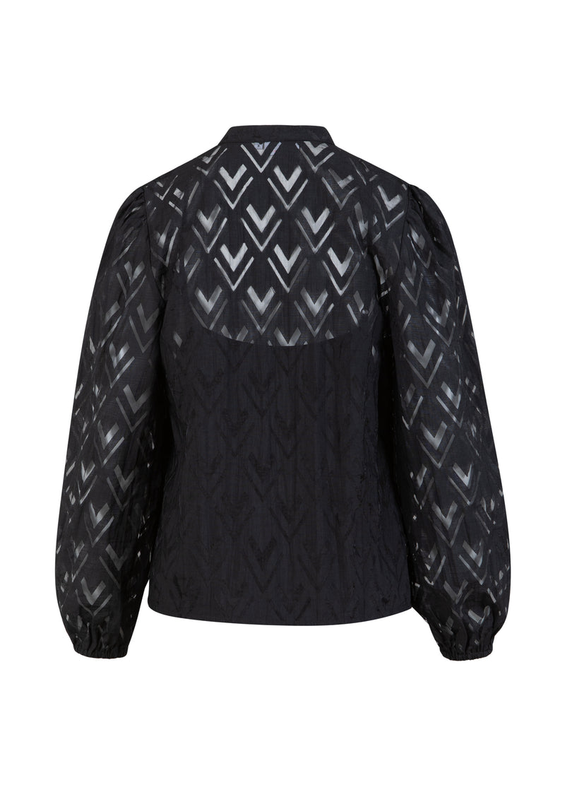 Coster Copenhagen SHIRT MET V-HALS Shirt/Blouse Black - 100