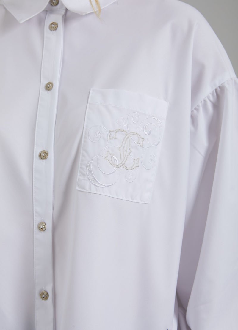 Coster Copenhagen SHIRT W. BOXY FIT AND EMBROIDERY Shirt/Blouse White - 200