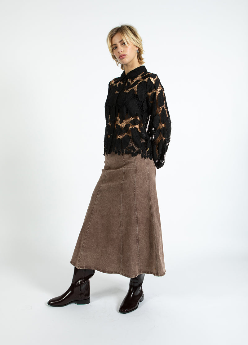 Coster Copenhagen SPIJKERROK Skirt Taupe sand - 393