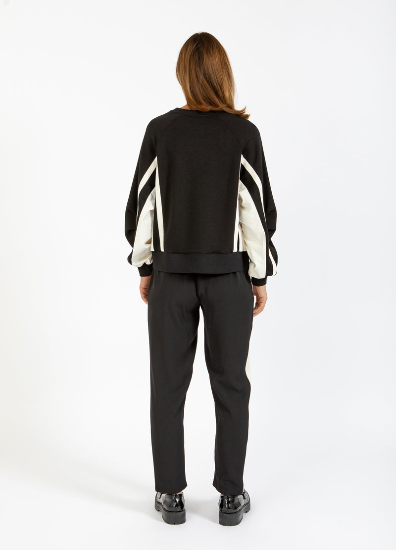Coster Copenhagen SPORTIEVE BROEK MET ZIJPANEEL - SILLE PASVORM Pants Creme / black - 177