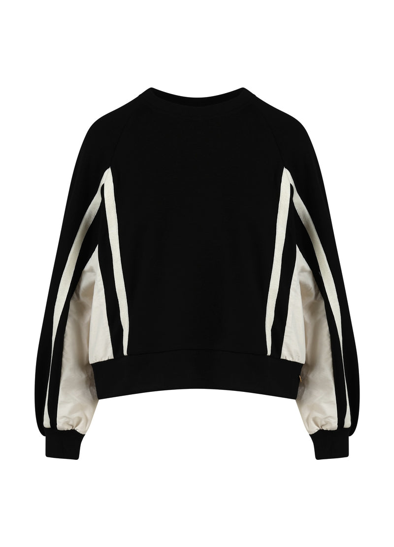 Coster Copenhagen SPORTIEVE TRUI IN TWEE KLEUREN Shirt/Blouse Creme / black - 177