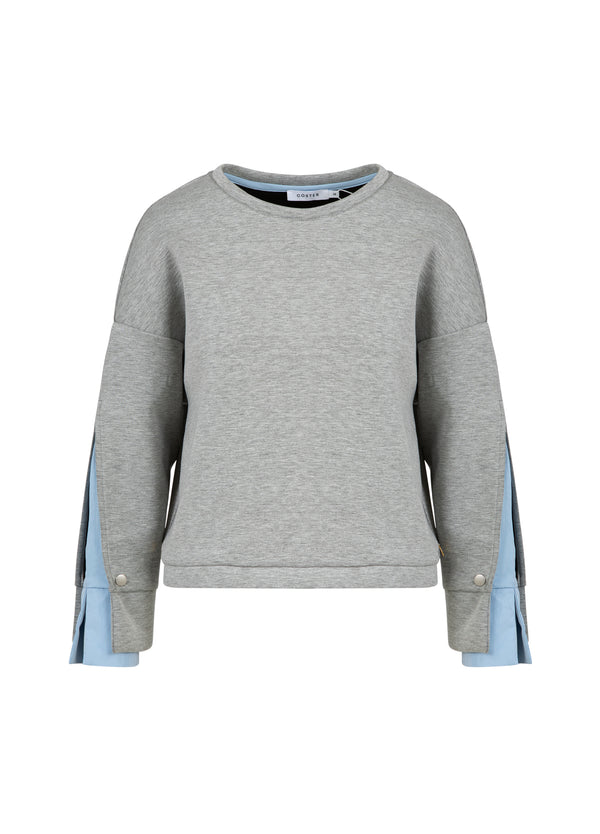 Coster Copenhagen SWEATSHIRT MET MOUWDETAIL Shirt/Blouse Grey melange - 142