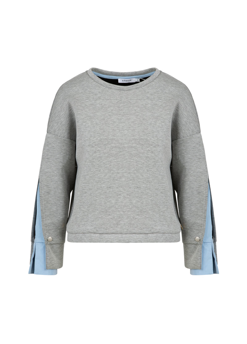 Coster Copenhagen SWEATSHIRT MET MOUWDETAIL Shirt/Blouse Grey melange - 142
