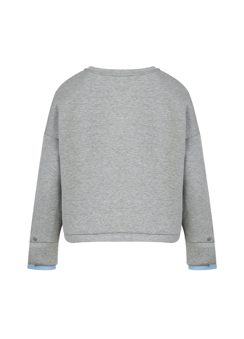 Coster Copenhagen SWEATSHIRT MET MOUWDETAIL Shirt/Blouse Grey melange - 142