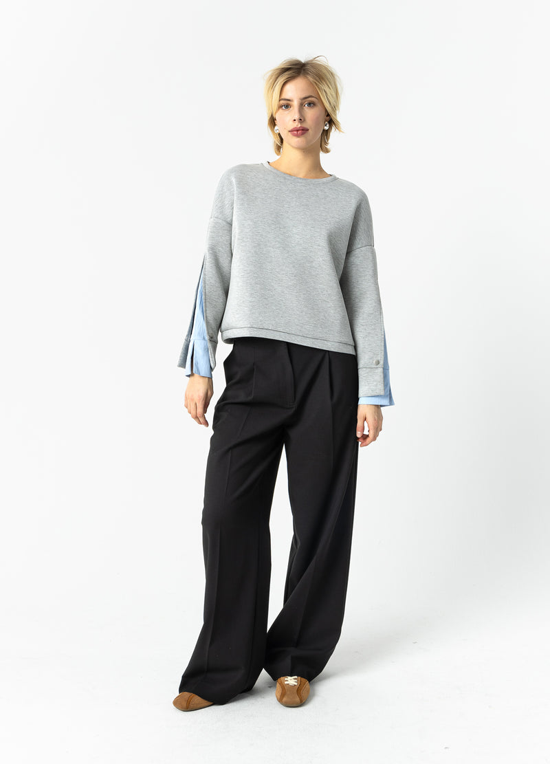 Coster Copenhagen SWEATSHIRT MET MOUWDETAIL Shirt/Blouse Grey melange - 142