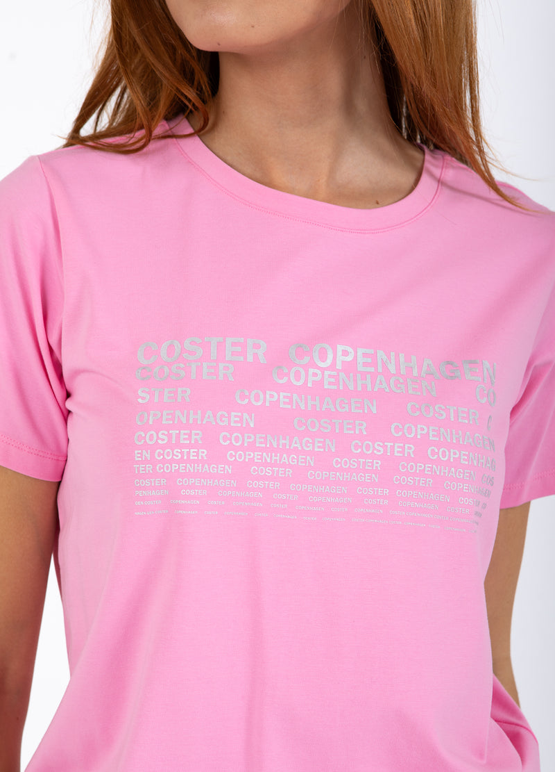 Coster Copenhagen T-SHIRT MET LOGO - MIDDELMOUWEN T-Shirt Bubble pink - 690