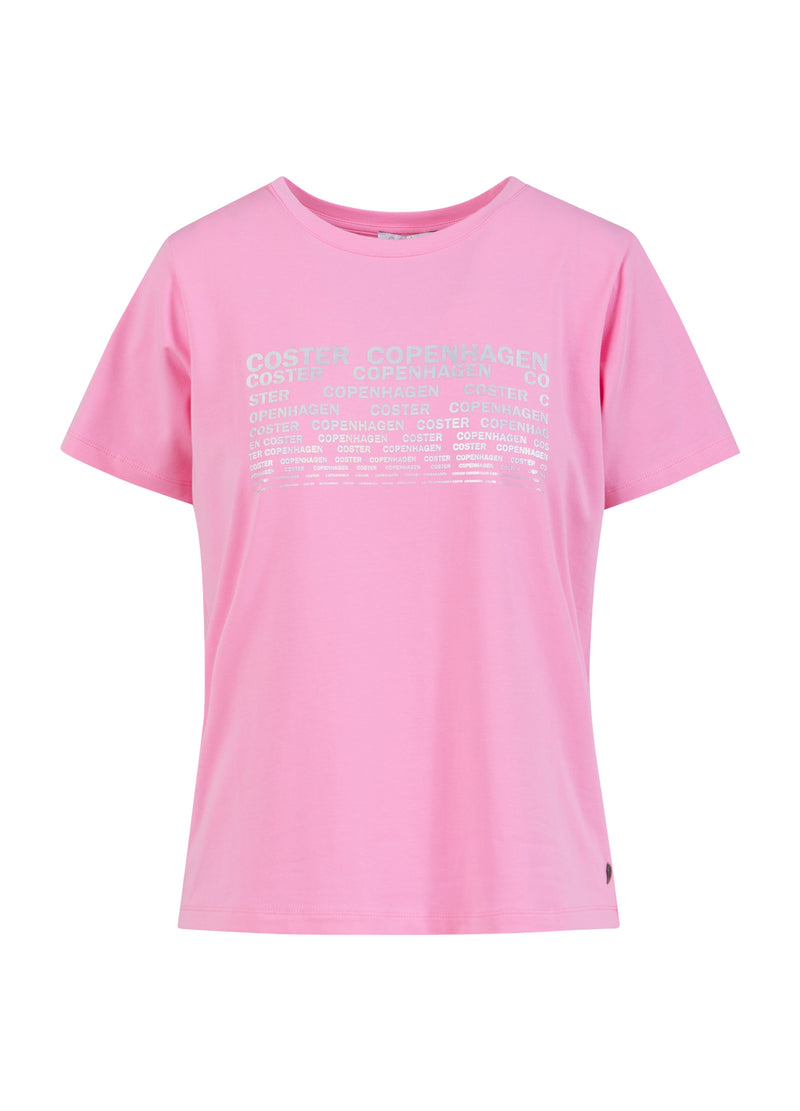 Coster Copenhagen T-SHIRT MET LOGO - MIDDELMOUWEN T-Shirt Bubble pink - 690