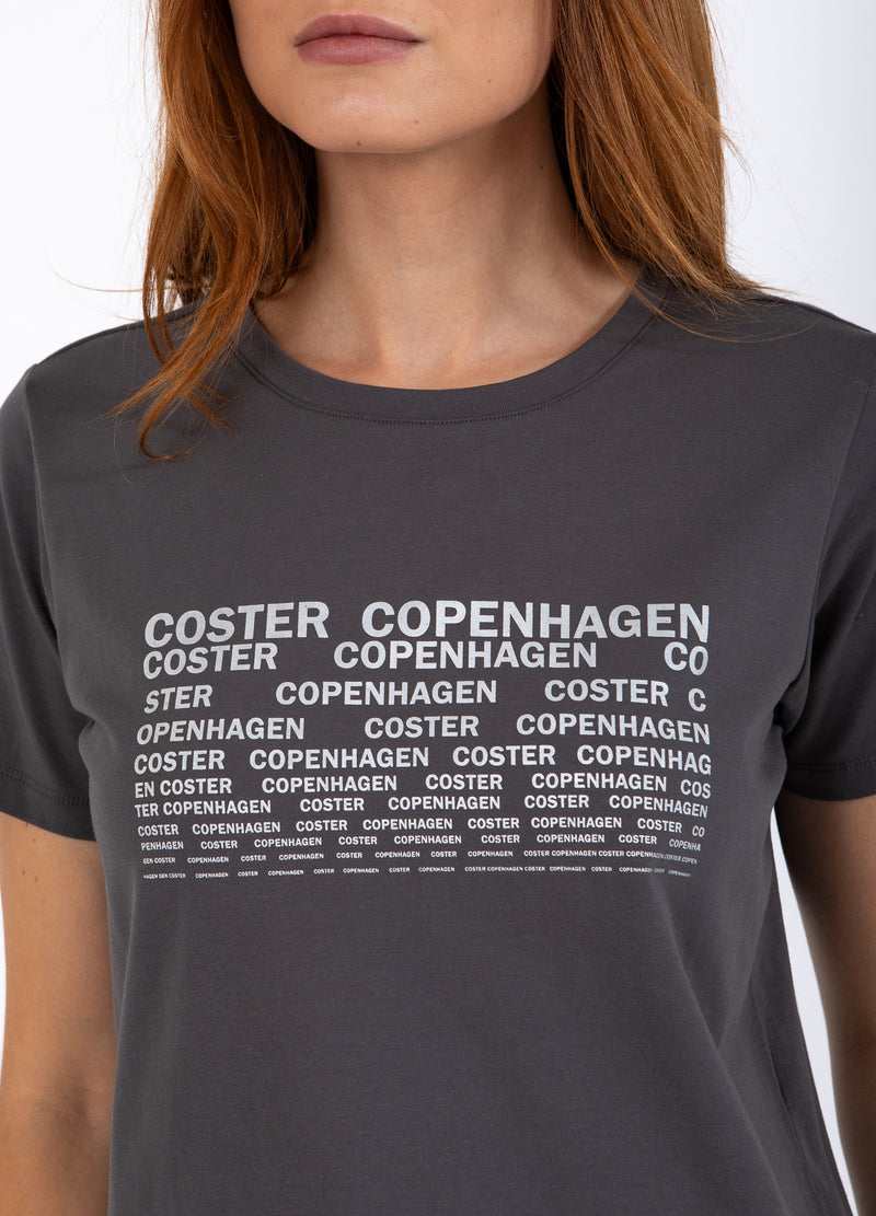 Coster Copenhagen T-SHIRT MET LOGO - MIDDELMOUWEN T-Shirt Volcanic grey - 188