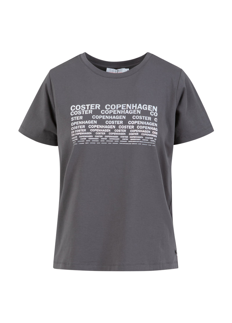 Coster Copenhagen T-SHIRT MET LOGO - MIDDELMOUWEN T-Shirt Volcanic grey - 188