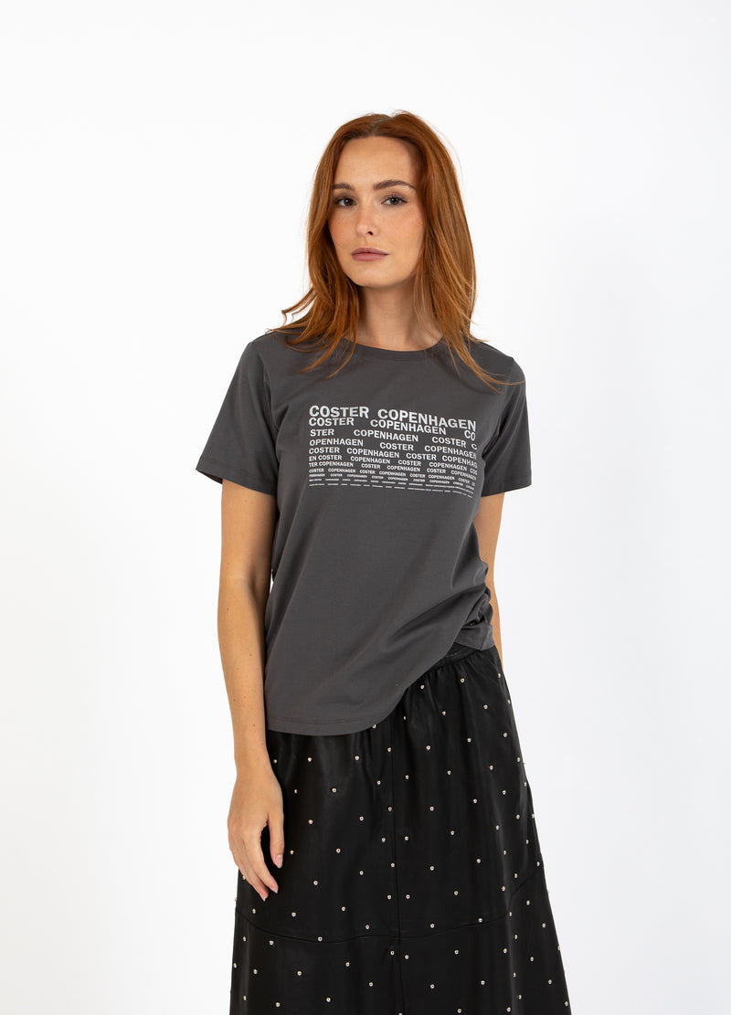 Coster Copenhagen T-SHIRT MET LOGO - MIDDELMOUWEN T-Shirt Volcanic grey - 188