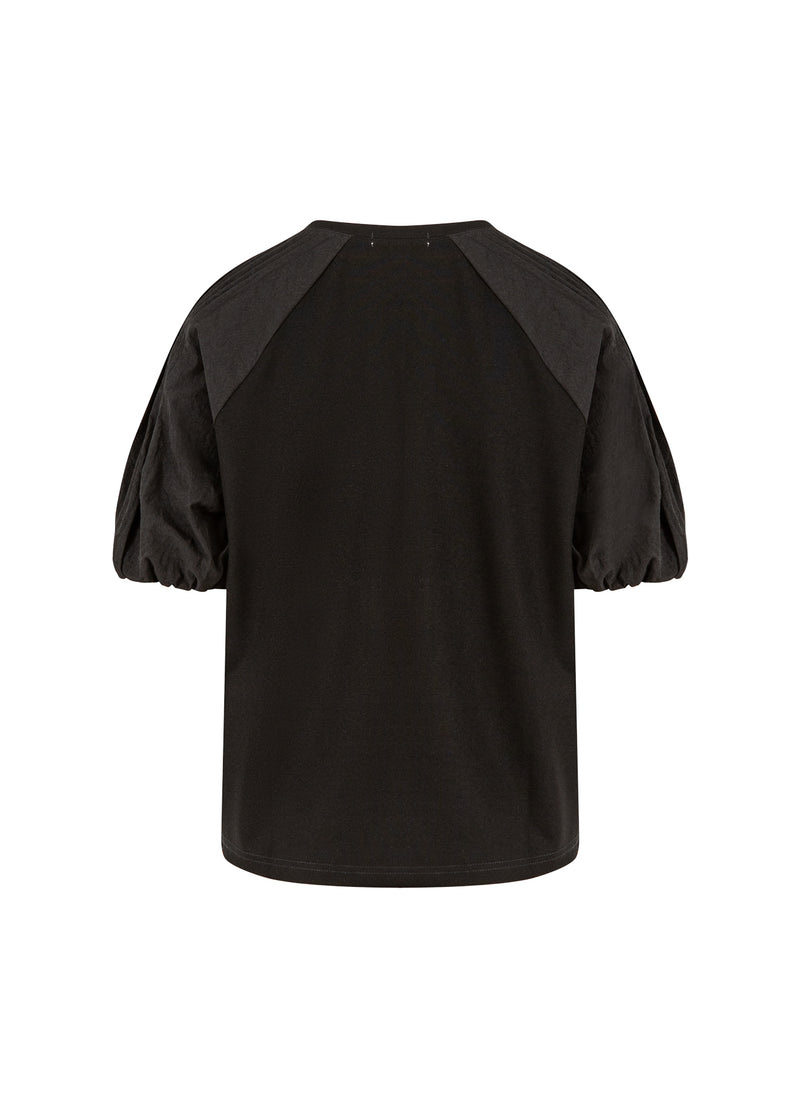 Coster Copenhagen T-SHIRT MET PLOOI DETAILS OP MOUWEN Shirt/Blouse Black - 100