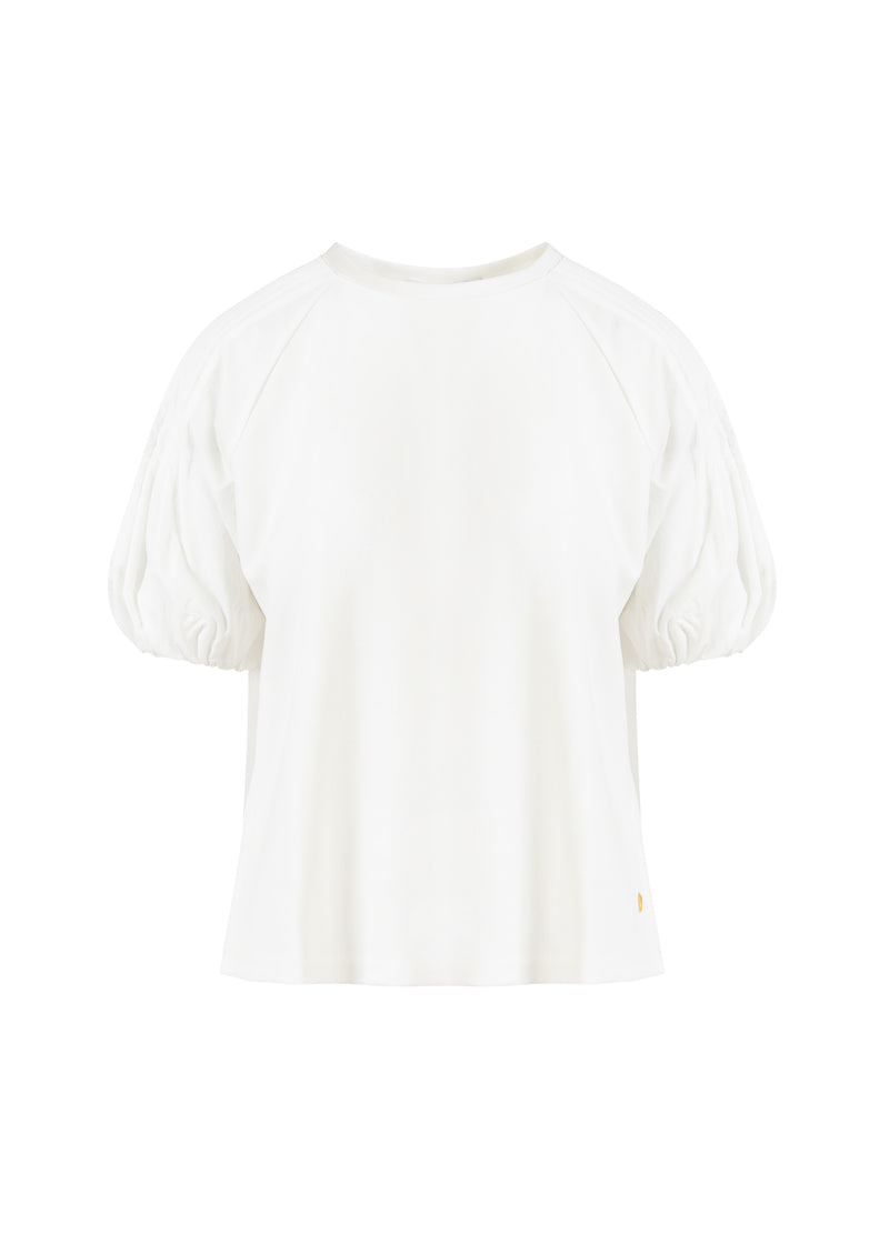 Coster Copenhagen T-SHIRT MET PLOOI DETAILS OP MOUWEN Shirt/Blouse White - 200