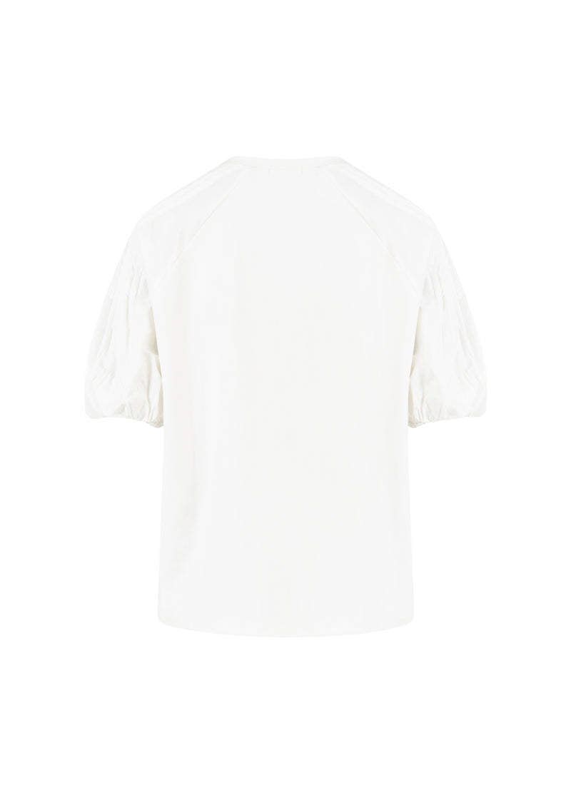Coster Copenhagen T-SHIRT MET PLOOI DETAILS OP MOUWEN Shirt/Blouse White - 200