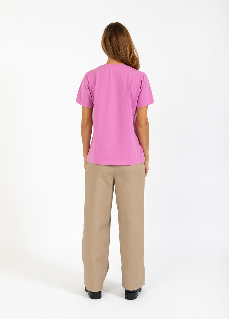 Coster Copenhagen T-SHIRT MET RONDE HALS - KORTE MOUWEN T-Shirt Magenta - 861