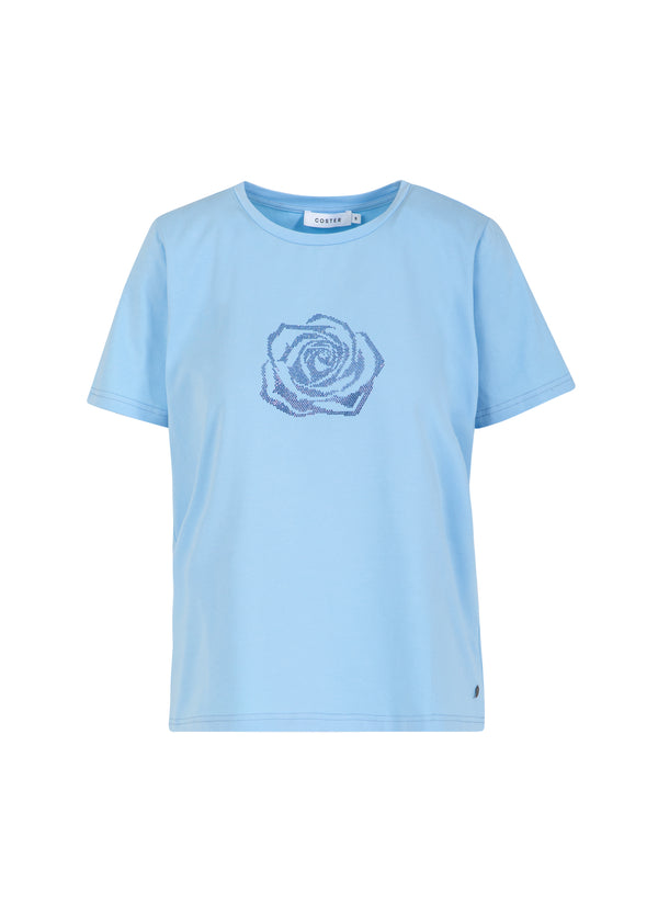 Coster Copenhagen T-SHIRT MET STRASS Shirt/Blouse Pastel blue - 538