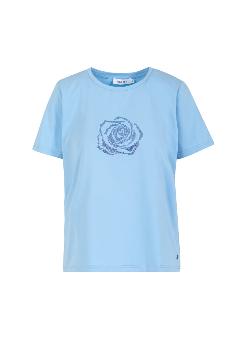 Coster Copenhagen T-SHIRT MET STRASS Shirt/Blouse Pastel blue - 538