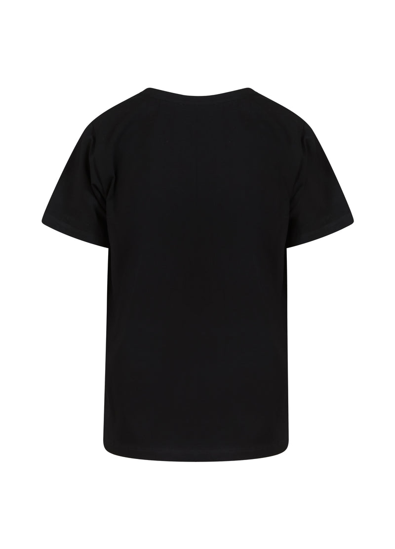 Coster Copenhagen T-SHIRT MET V-HALS - HALFLANGE MOUWEN T-Shirt Black - 100