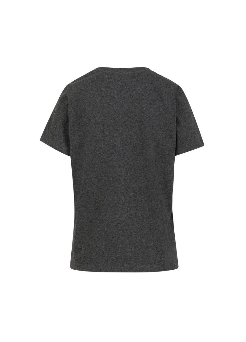 Coster Copenhagen T-SHIRT MET V-HALS - HALFLANGE MOUWEN T-Shirt Dark Grey Melange - 128