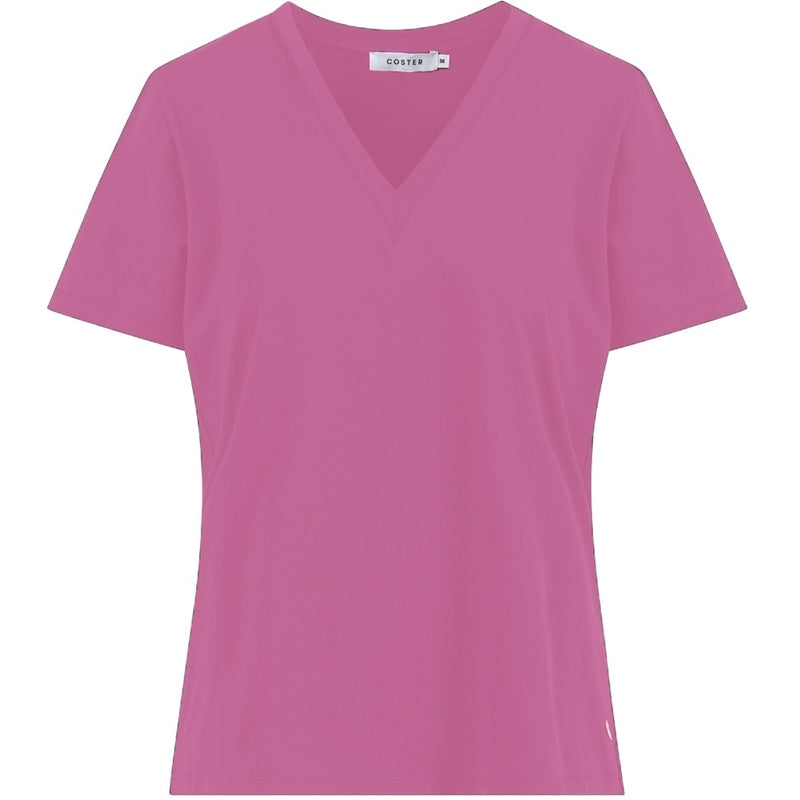 Coster Copenhagen T-SHIRT MET V-HALS - HALFLANGE MOUWEN T-Shirt Magenta - 861