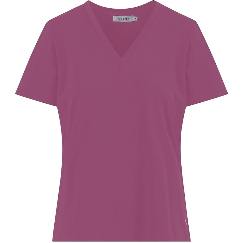 Coster Copenhagen T-SHIRT MET V-HALS - HALFLANGE MOUWEN T-Shirt Magenta - 861