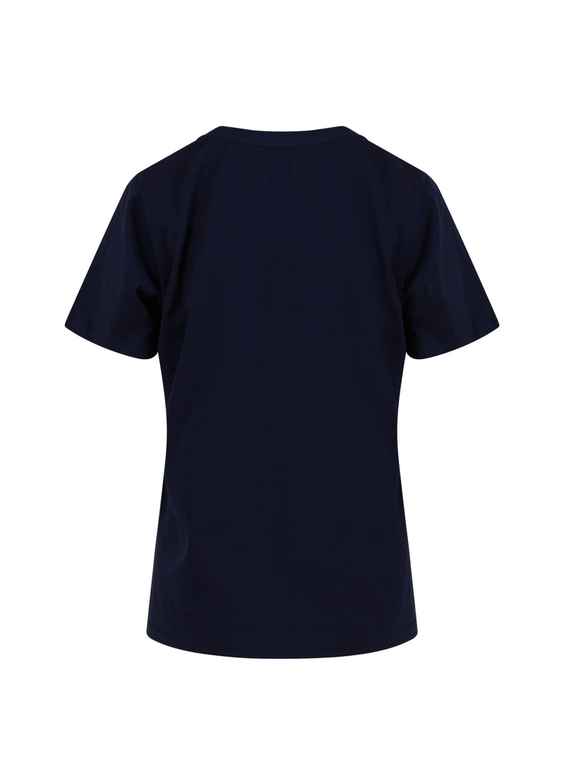 Coster Copenhagen T-SHIRT MET V-HALS - HALFLANGE MOUWEN T-Shirt Navy - 563