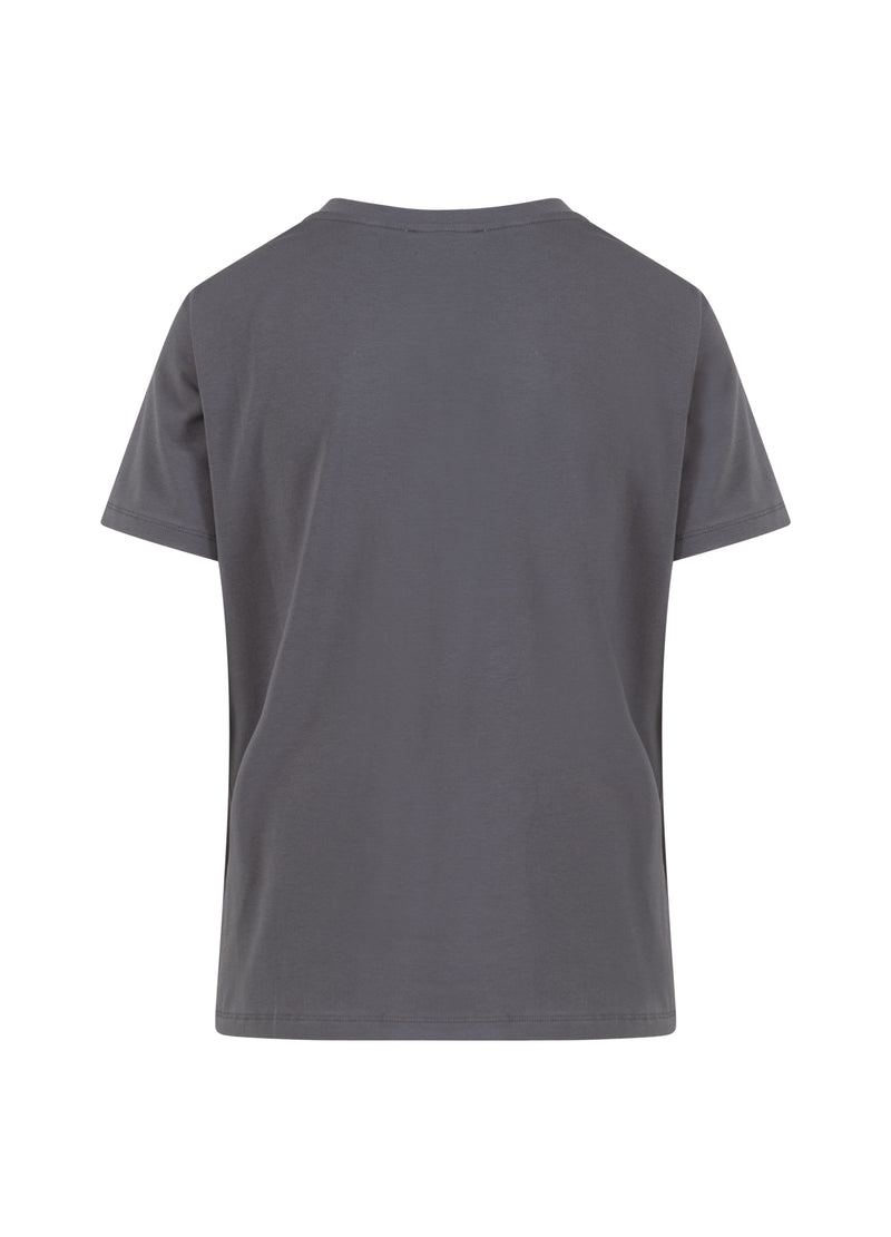 Coster Copenhagen T-SHIRT MET V-HALS - HALFLANGE MOUWEN T-Shirt Volcanic grey - 188