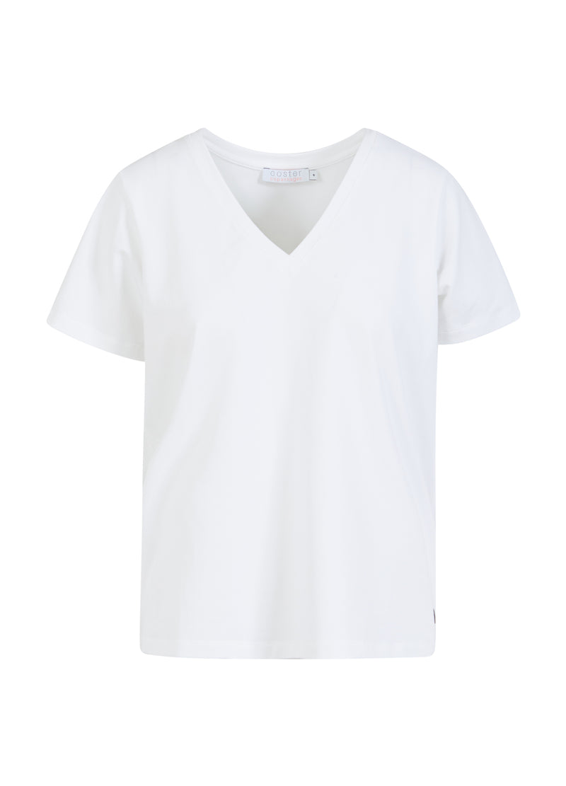 Coster Copenhagen T-SHIRT MET V-HALS - HALFLANGE MOUWEN T-Shirt White - 200