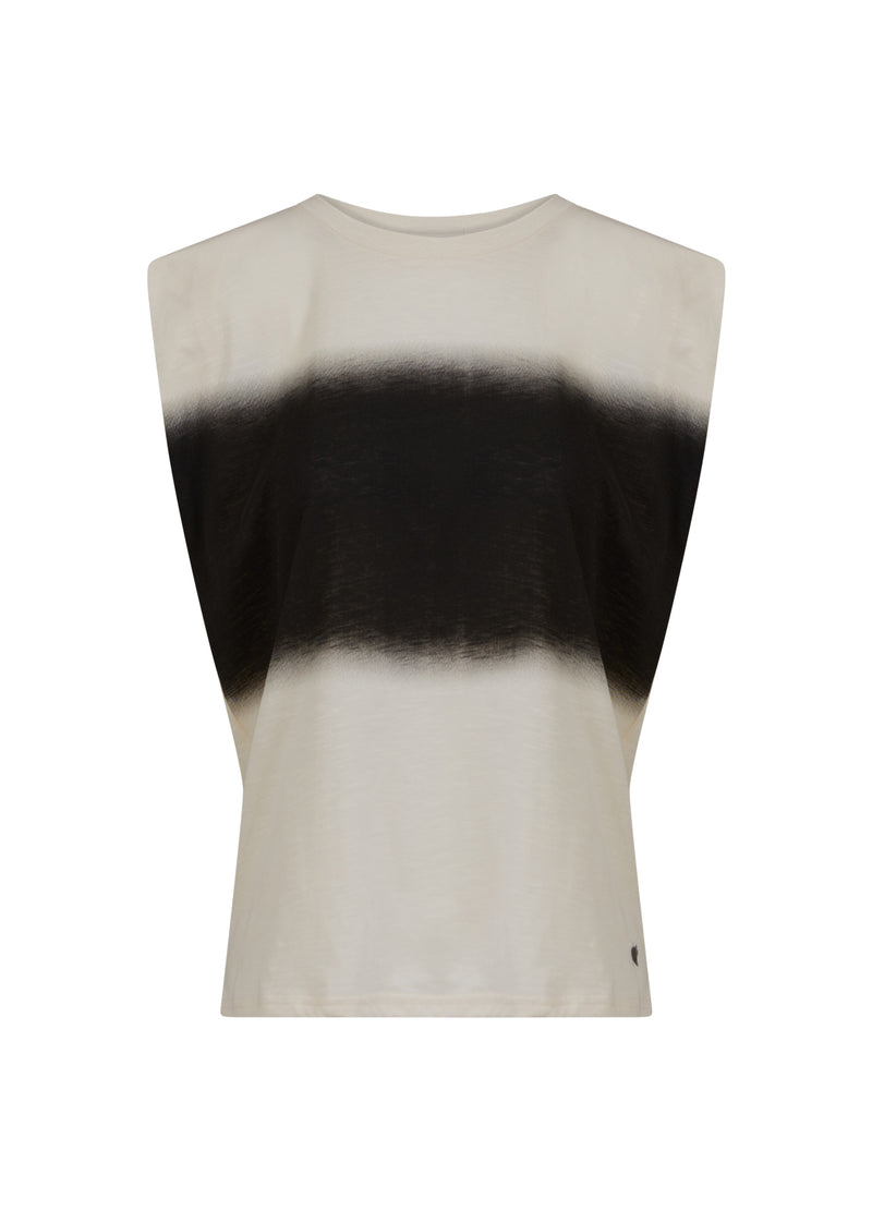 Coster Copenhagen T-SHIRT MET ONGEKENDE STREEP T-Shirt Creme/black stripes - 241