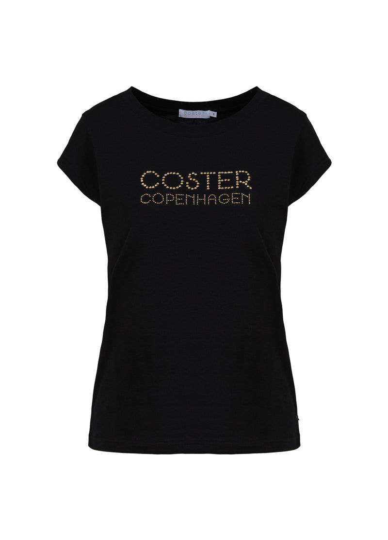 Coster Copenhagen  T-SHIRT MET COSTER LOGO IN STUDS - KORTE MOUWEN T-Shirt Black - 100
