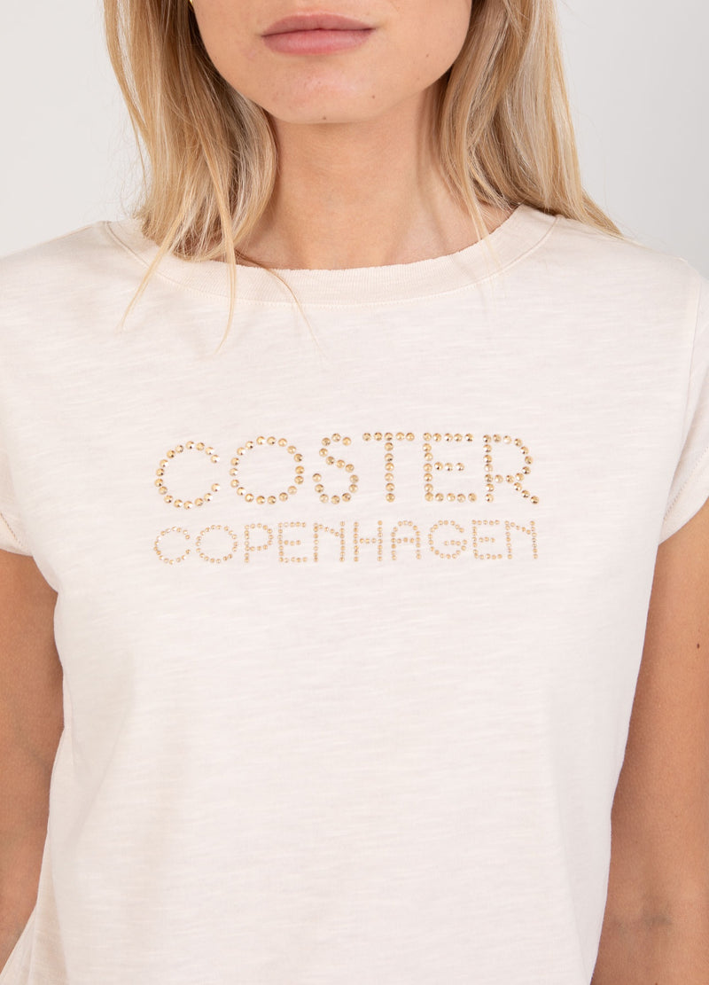 Coster Copenhagen  T-SHIRT MET COSTER LOGO IN STUDS - KORTE MOUWEN T-Shirt Creme - 241