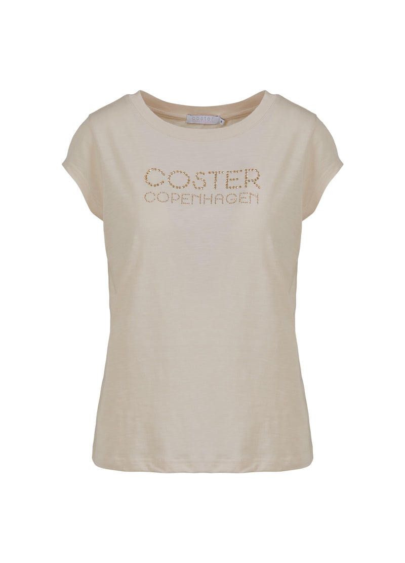Coster Copenhagen  T-SHIRT MET COSTER LOGO IN STUDS - KORTE MOUWEN T-Shirt Creme - 241
