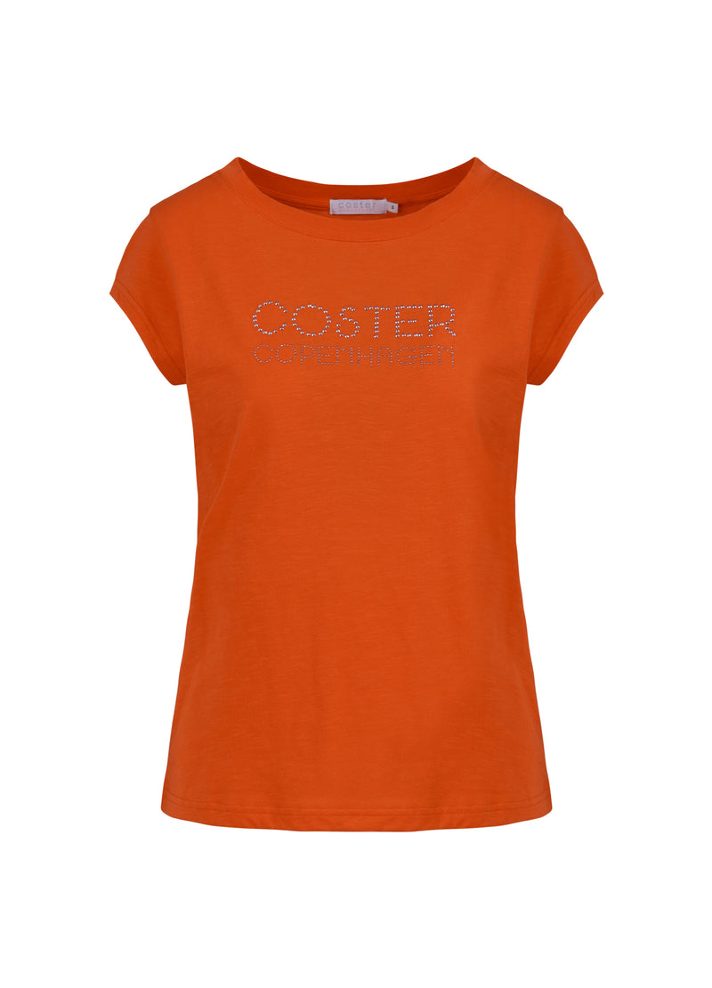 Coster Copenhagen  T-SHIRT MET COSTER LOGO IN STUDS - KORTE MOUWEN T-Shirt Mandarin - 760