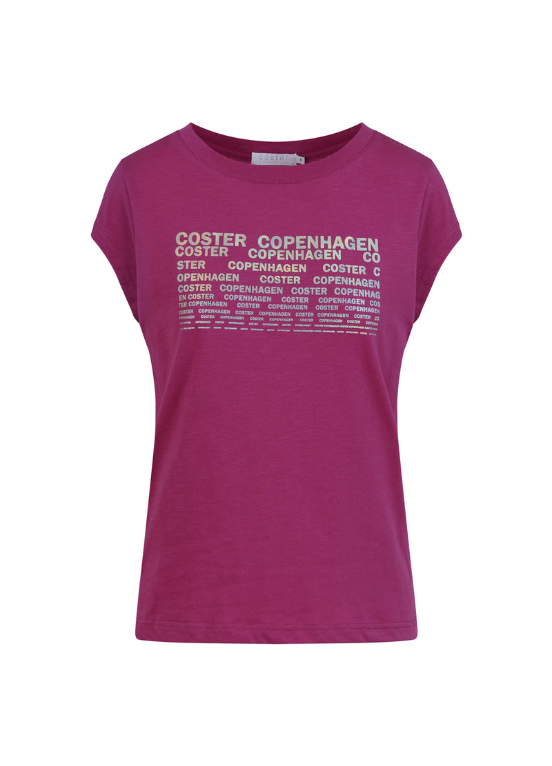 Coster Copenhagen T-SHIRT MET COSTER PRINT - KAP MOUW T-Shirt Berry - 693