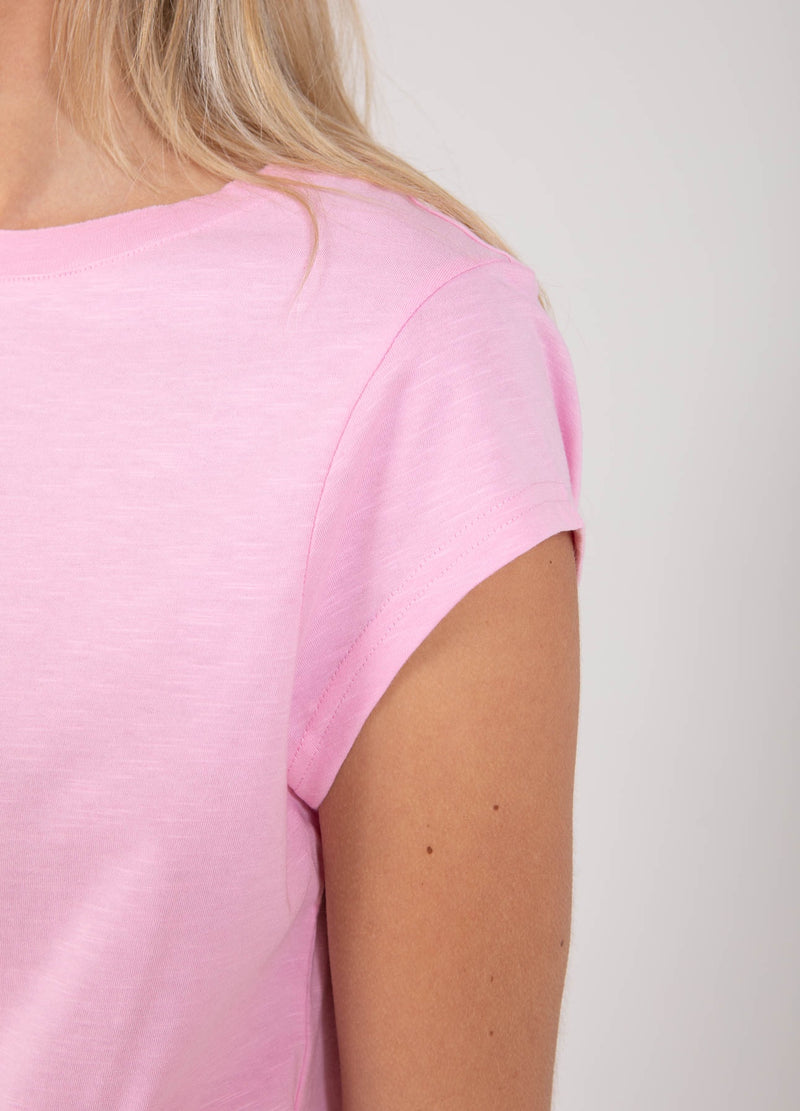 Coster Copenhagen T-SHIRT MET GEZICHTSOPDRUK - CAP MOUWEN T-Shirt Baby Pink - 614