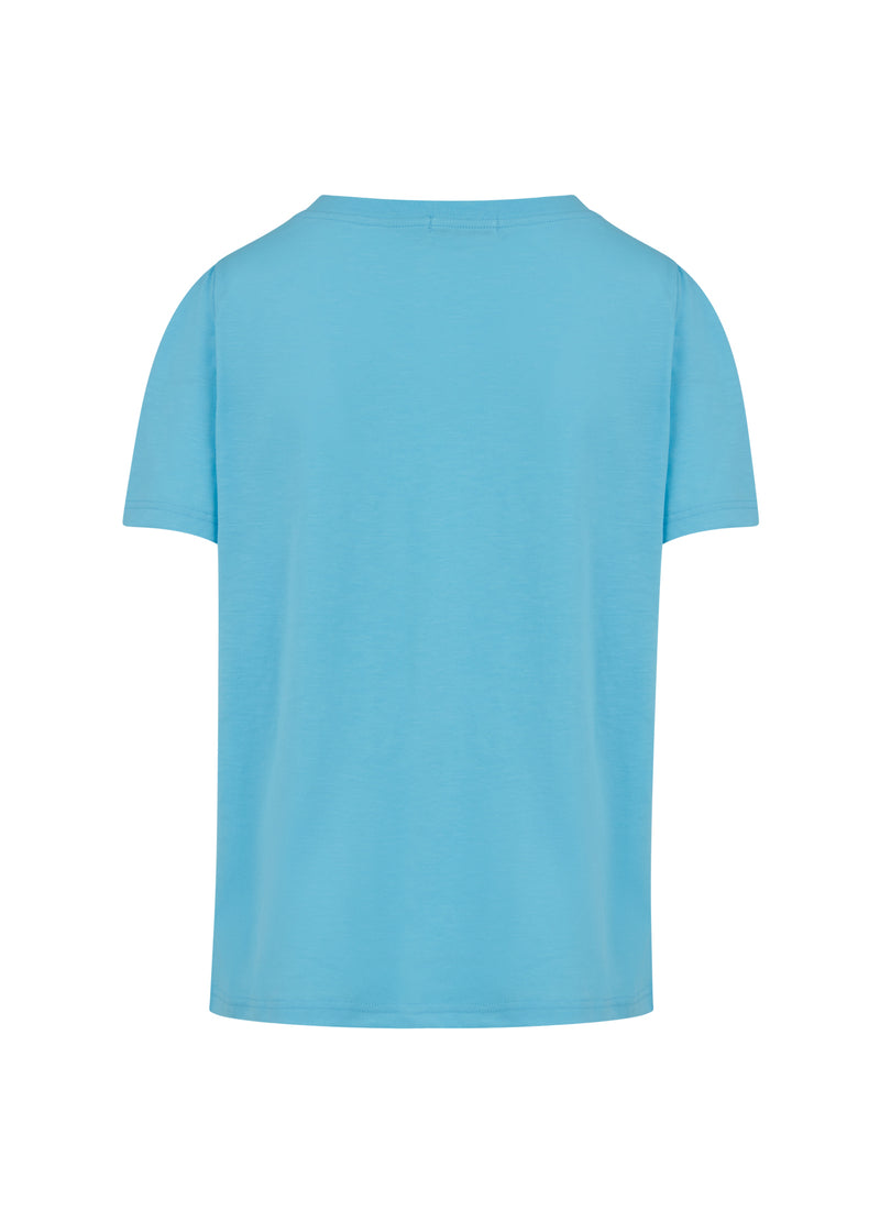 Coster Copenhagen  T-SHIRT MET PLOOIEN T-Shirt Aqua blue - 585